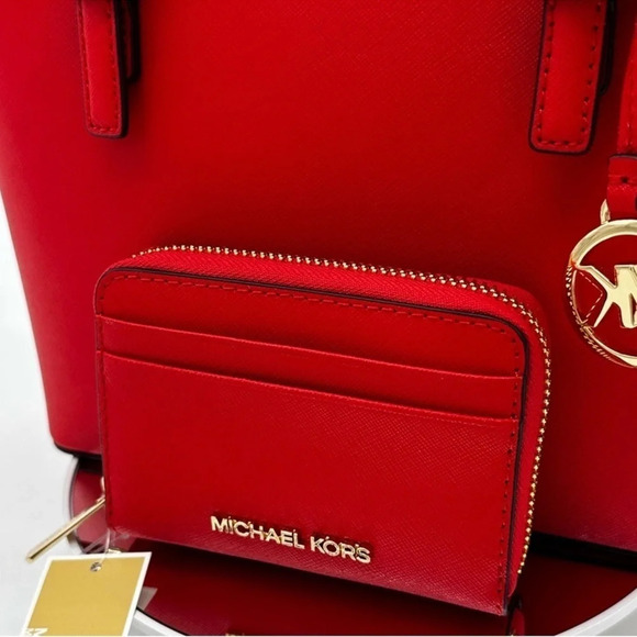 Michael Kors Jet Set Travel Extra-Small Top Zip Tote Bag & ZA Card Case Wallet - Picture 7 of 10